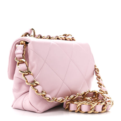 Chanel Lambskin Quilted Small Chain Top Handle Flap Rose Clair 3 of 12