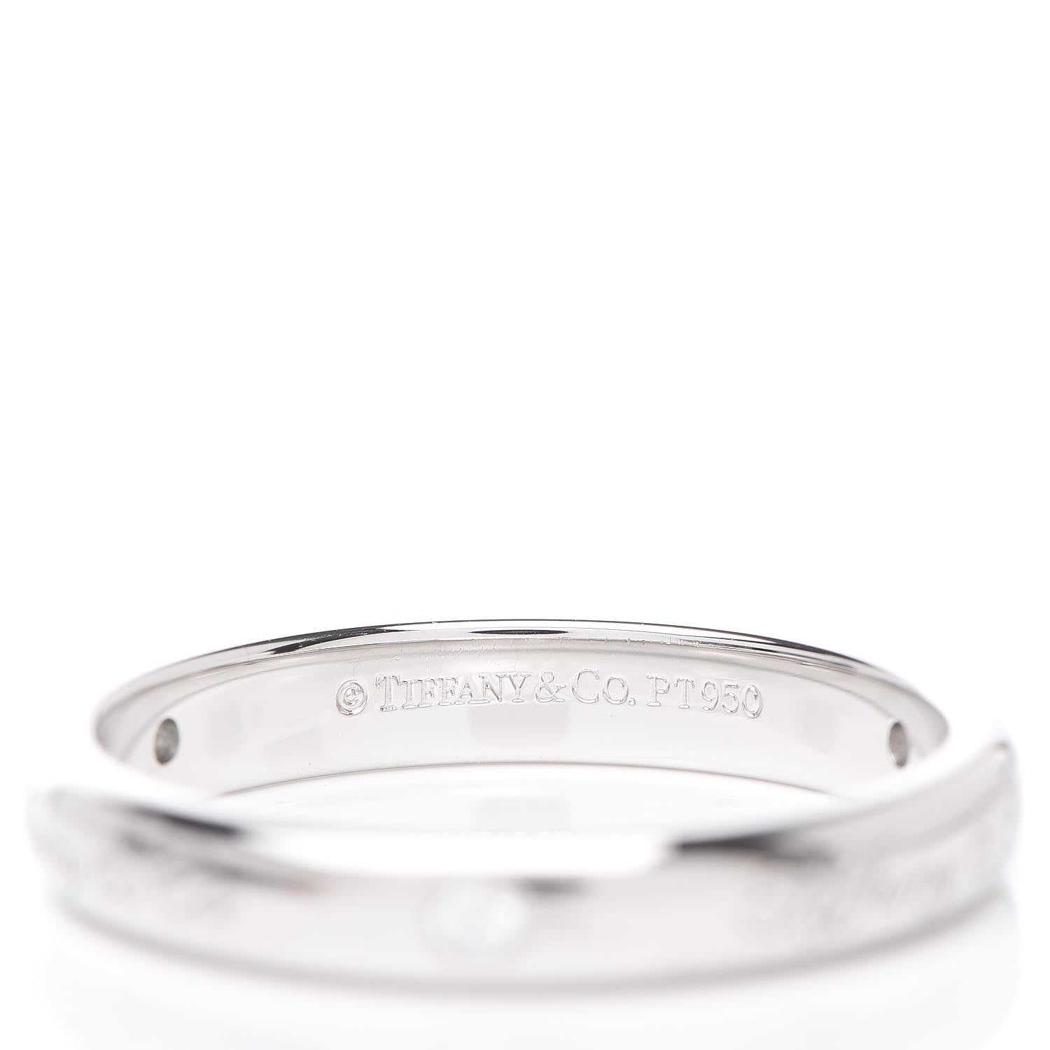 Tiffany Platinum Diamond 3mm Notes "." Ring 52 6 4 of 5