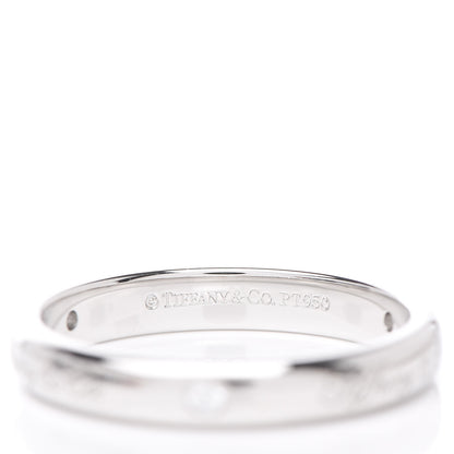 Tiffany Platinum Diamond 3mm Notes "." Ring 52 6 4 of 5