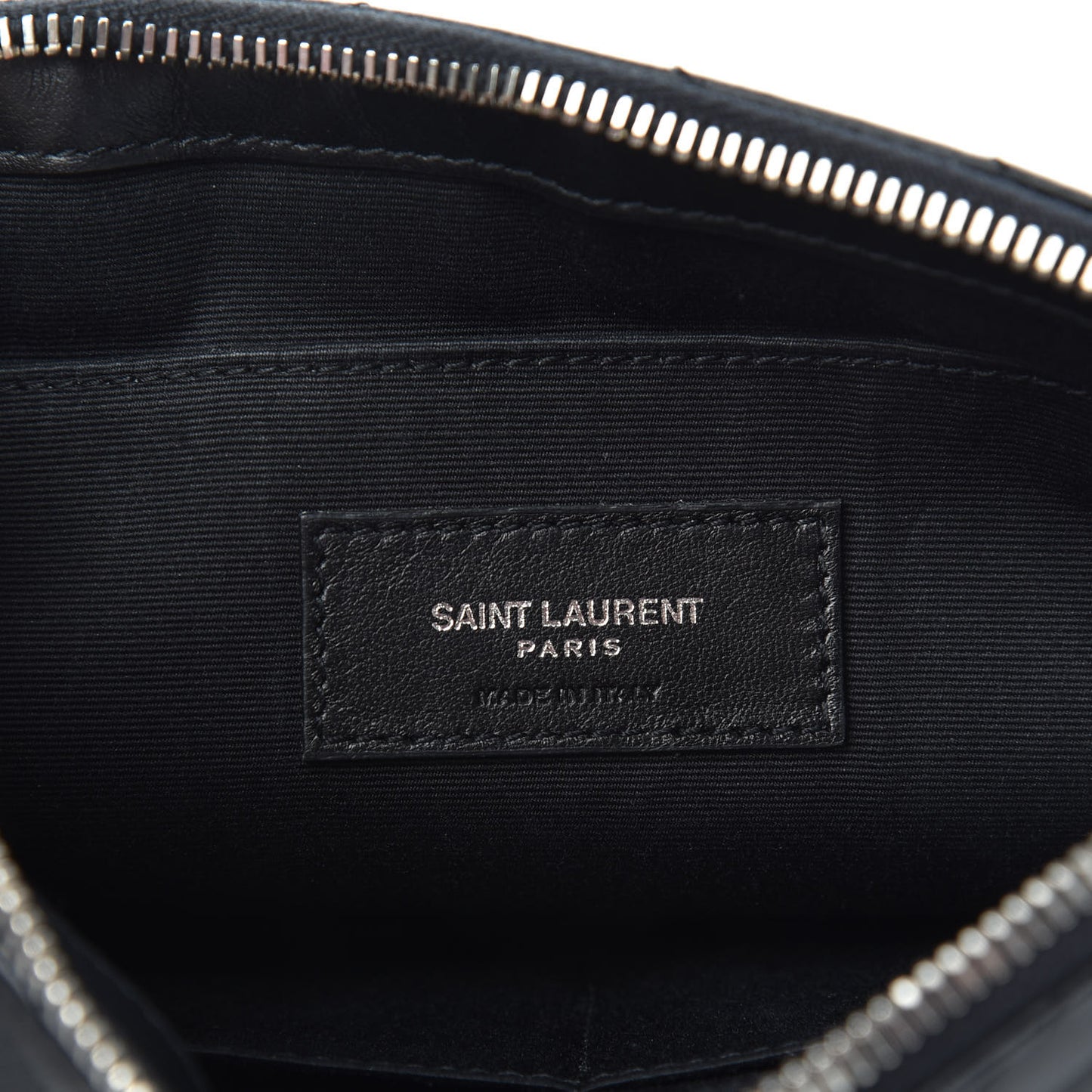 Calfskin Matelasse Chevron Monogram A5 Wristlet Black
