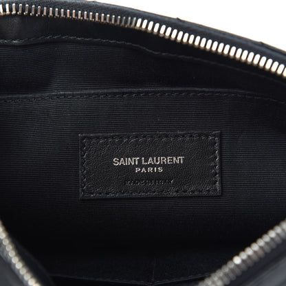 Saint Laurent Calfskin Matelasse Chevron Monogram A5 Wristlet Black 6 of 9