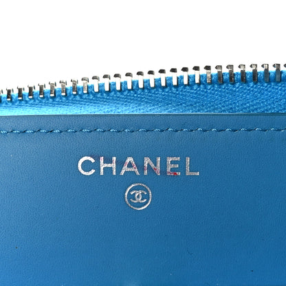 Chanel Patent Quilted Travel Case Blue 6 of 9
