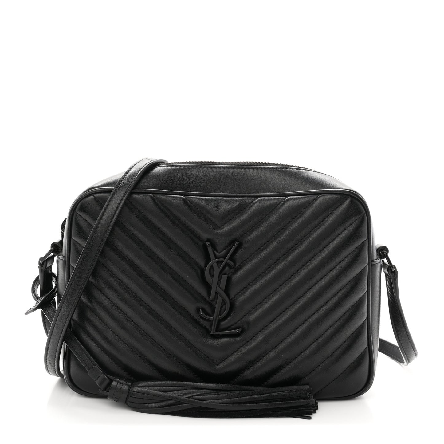 Calfskin Matelasse Monogram Monochrome Lou Camera Bag Black