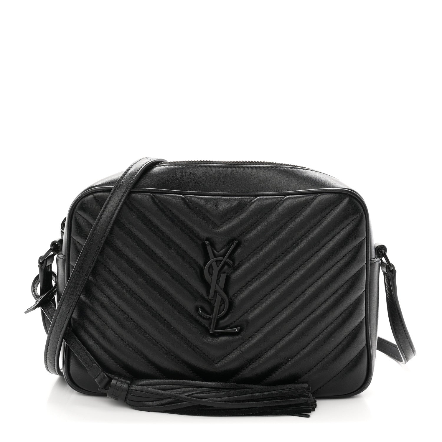 Saint Laurent Calfskin Matelasse Monogram Monochrome Lou Camera Bag Black 1 of 10