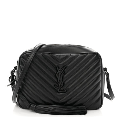 Saint Laurent Calfskin Matelasse Monogram Monochrome Lou Camera Bag Black 1 of 10
