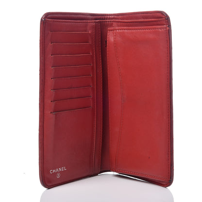 Chanel Lambskin Quilted Yen Wallet Red 5 of 17