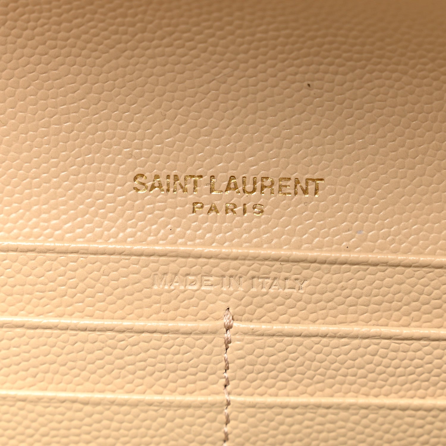 Saint Laurent Grain De Poudre Matelasse Chevron Monogram Flap Wallet Dark Beige 5 of 9
