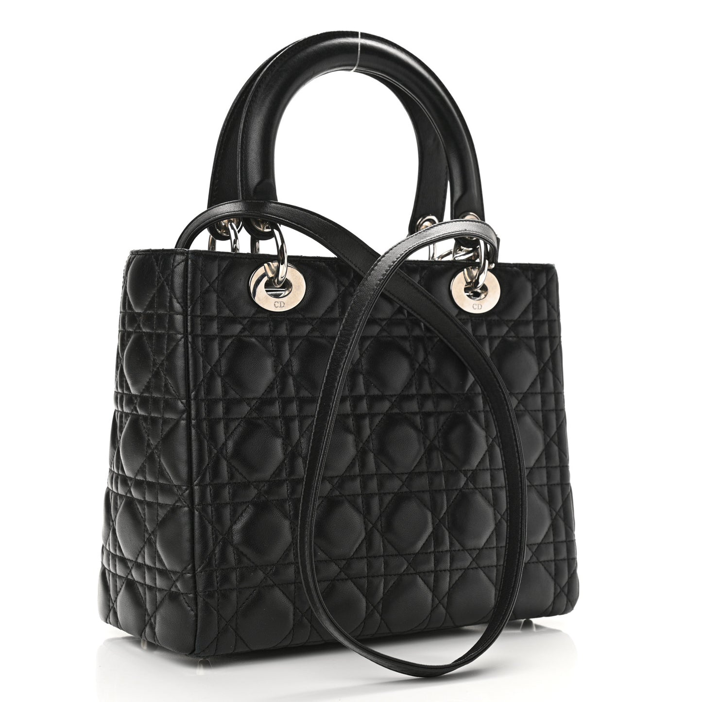 Lambskin Cannage Medium Lady Dior Black