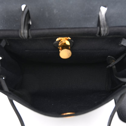Hermes Military Toile Vache Hunter Herbag Zip PM 31 Black 6 of 13