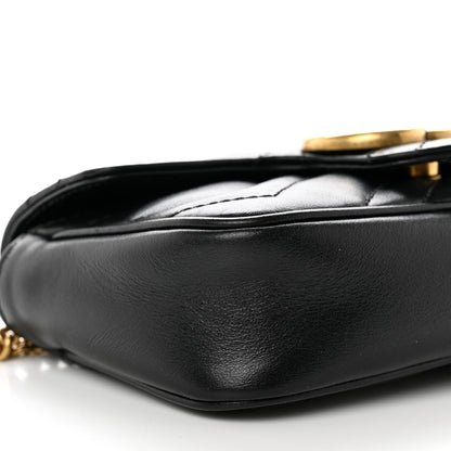 Gucci Calfskin Matelasse Super Mini GG Marmont Shoulder Bag Black 8 of 10