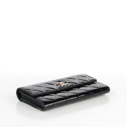 Chanel Patent Quilted Large Brilliant Flap Wallet Black 4 of 8