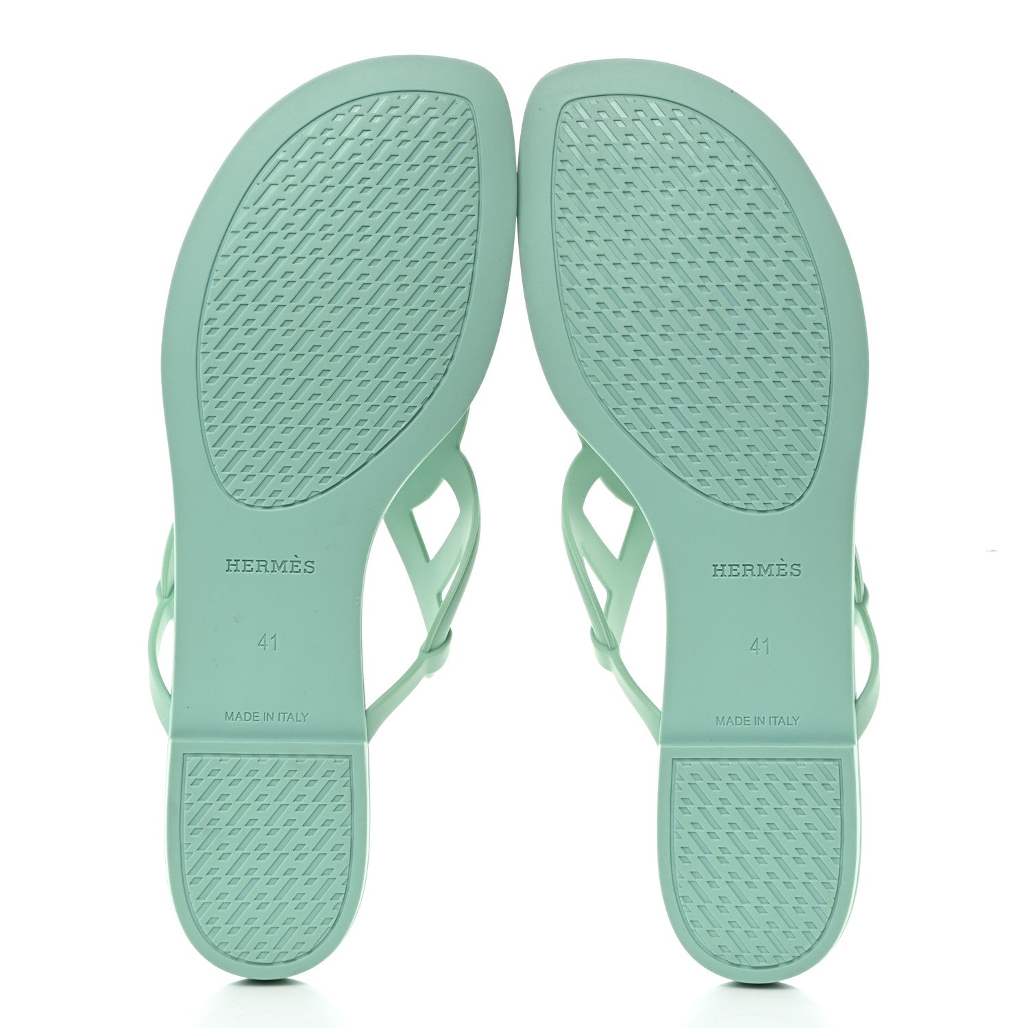 Hermes Rubber Womens Egerie Sandals 41 Vert Embrun 5 of 8