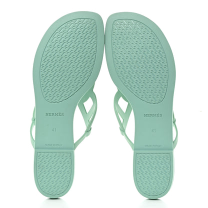 Hermes Rubber Womens Egerie Sandals 41 Vert Embrun 5 of 8