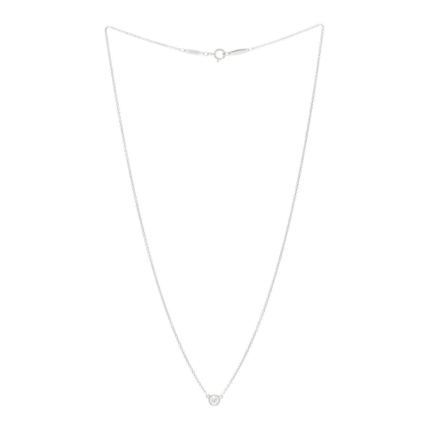 Platinum Diamond .17ct Elsa Peretti Diamonds By The Yard Pendant Necklace