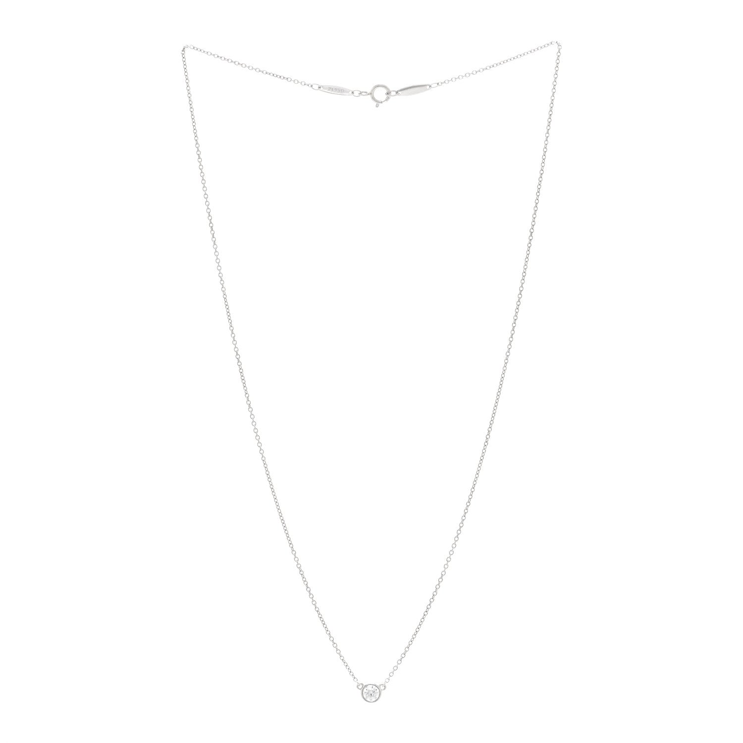 Tiffany Platinum Diamond .17ct Elsa Peretti Diamonds By The Yard Pendant Necklace 3 of 5