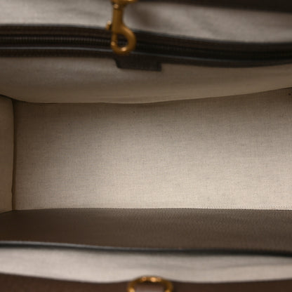 Gucci GG Supreme Monogram Textured Dollar Calfskin Web Large Ophidia Tote Bag Beige Ebony 4 of 9