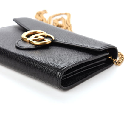 Gucci Calfskin GG Marmont Chain Wallet Black 10 of 10