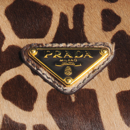 Prada Calf Hair Giraffe Print Tote Sabbia Moro 5 of 16