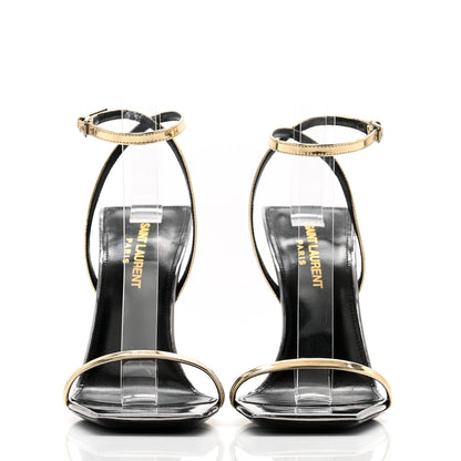 Saint Laurent Metallic Patent Pam 110 Sandals 36 Old Gold 2 of 8