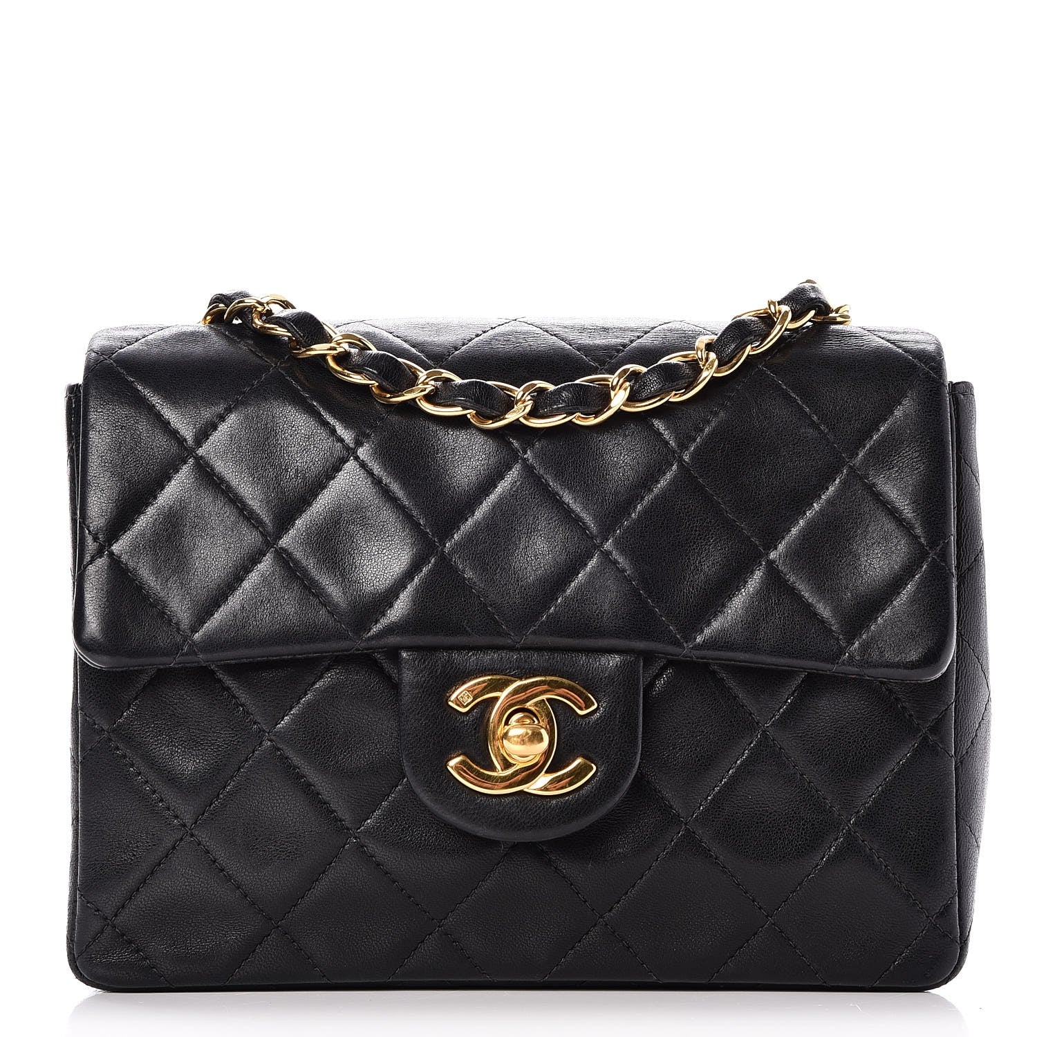 Chanel Lambskin Quilted Mini Square Flap Black 1 of 8