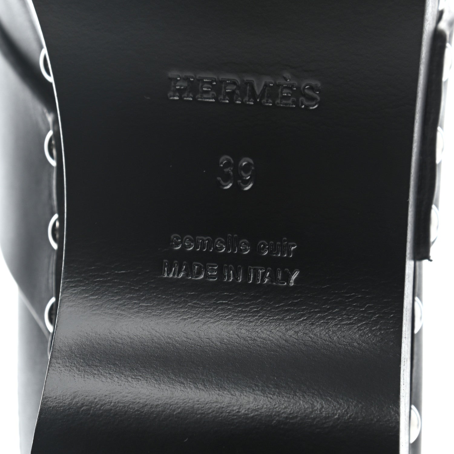 Hermes Calfskin Calya Mules 39 Black 5 of 5