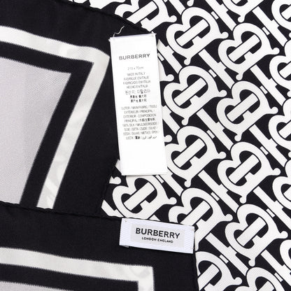 Burberry Silk Vintage Check Icon Stripe TB Monogram Print Scarf Archive Black White 8 of 8