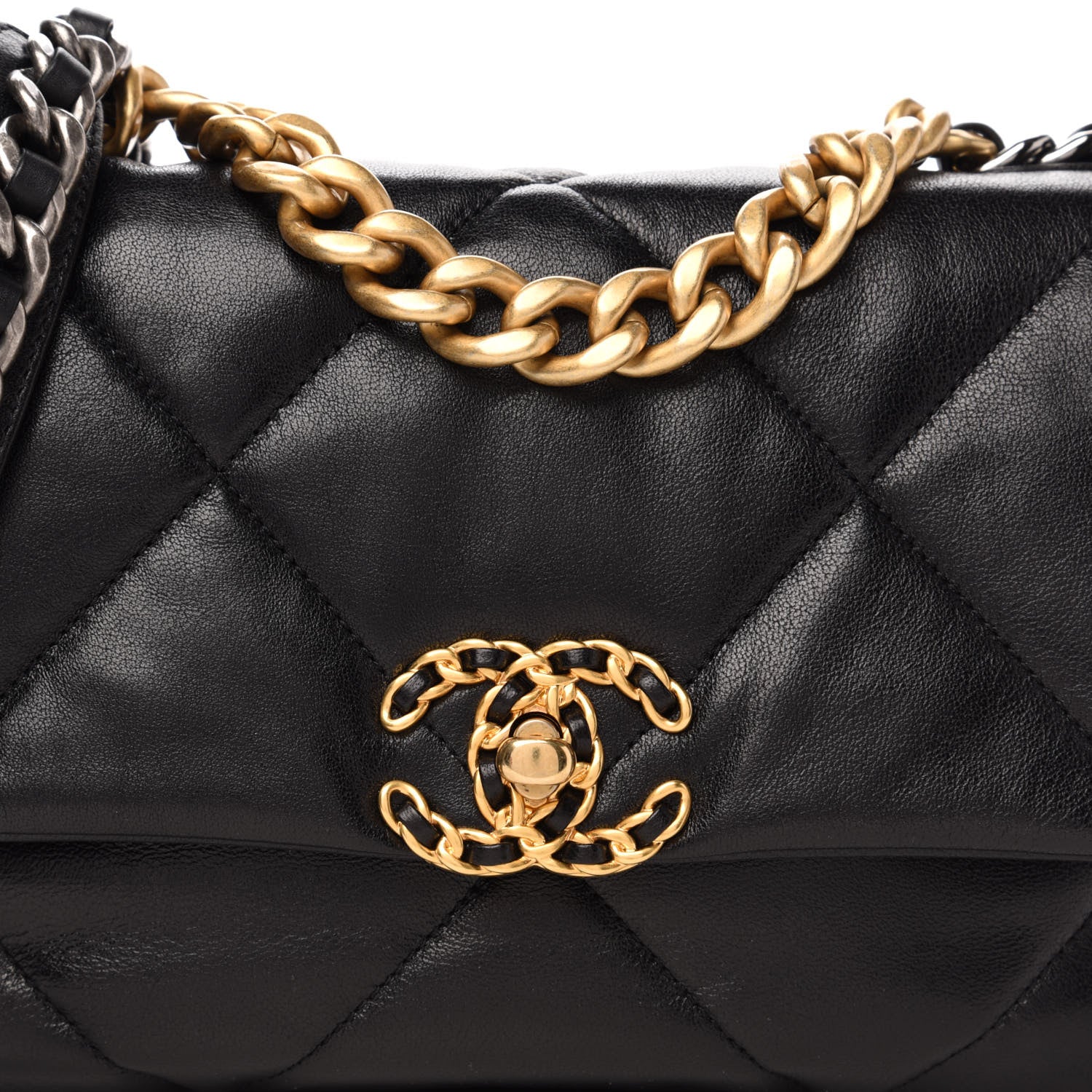Chanel Lambskin Quilted Medium 19 Flap Black 10 of 11