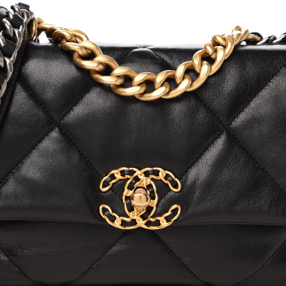 Chanel Lambskin Quilted Medium 19 Flap Black 10 of 11