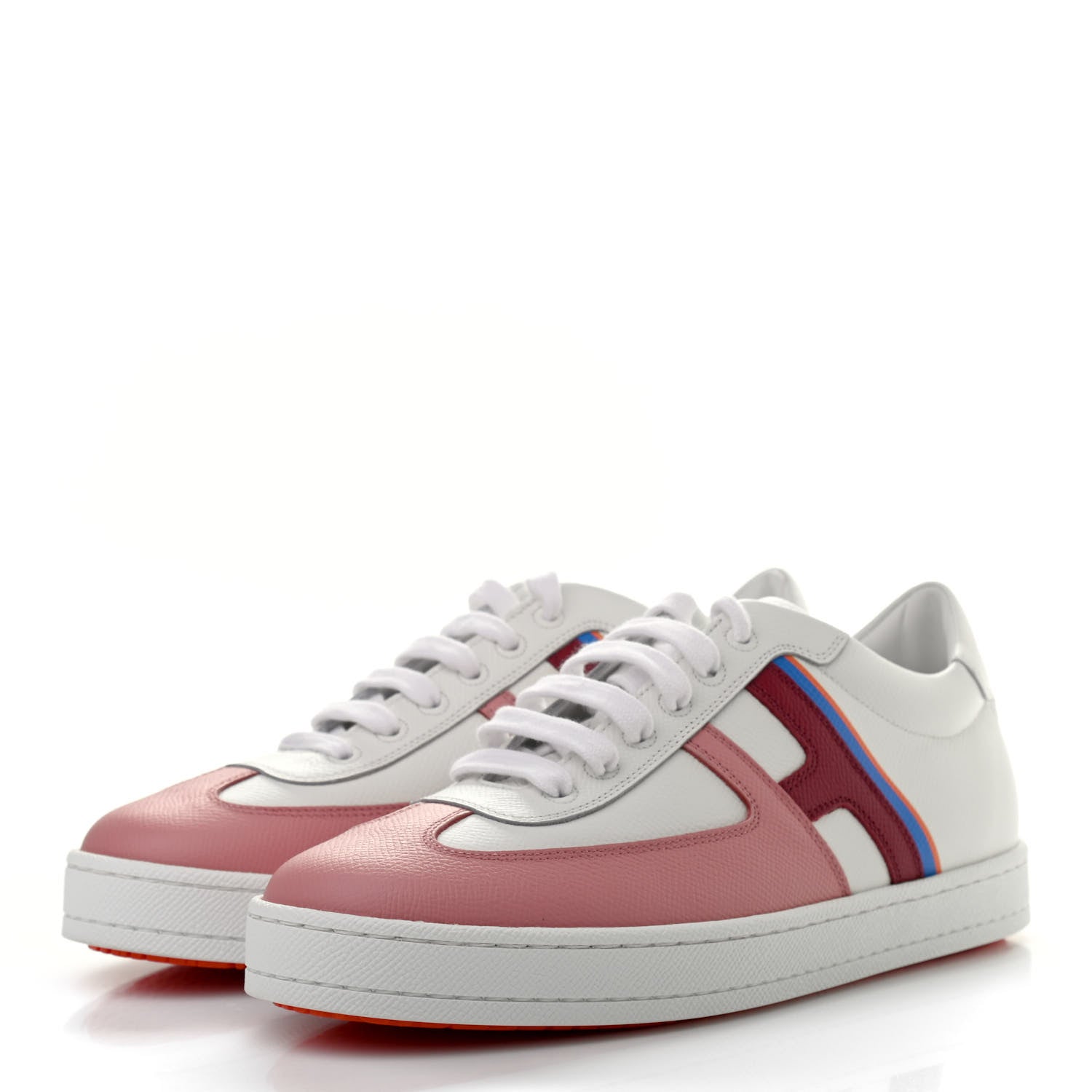 Hermes Epsom Womens Boomerang Sneakers 38.5 Multicolore Rose Pale 3 of 8