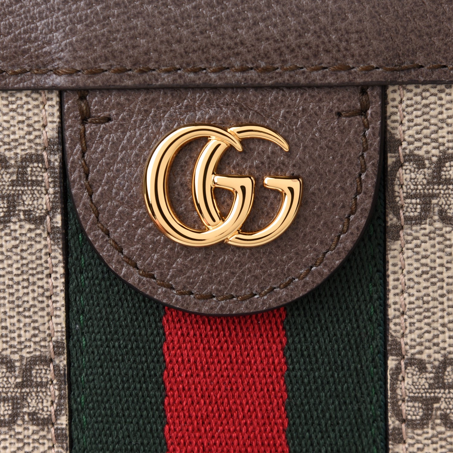 Gucci GG Supreme Monogram Web Small Ophidia Chain Shoulder Bag Brown 10 of 12