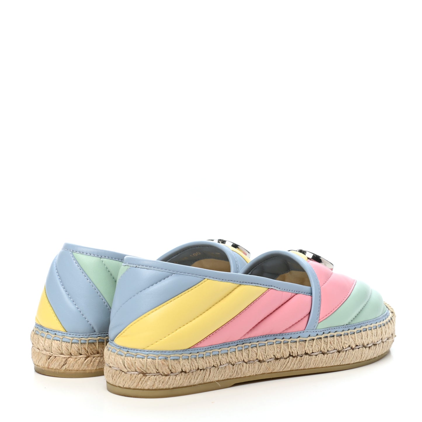 Nappa Matelasse Diagonal GG Marmont Espadrilles 38 Multicolor Pastel
