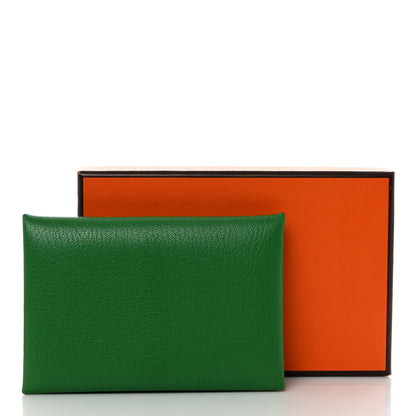 Hermes Chevre Mysore Calvi Card Case Vert Vertigo 8 of 8