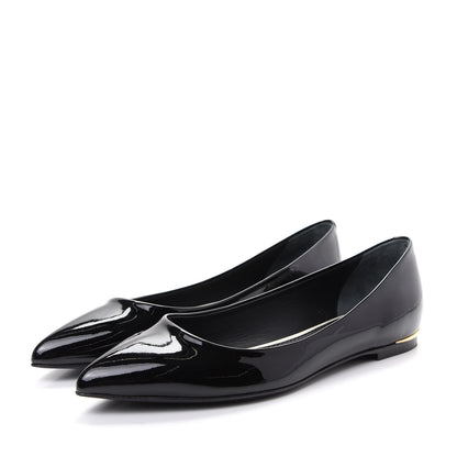Louis Vuitton Patent Calfskin Eyeline Ballerina Flats 38 Black 3 of 10