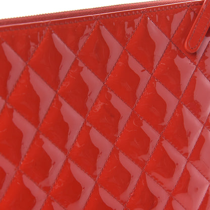 Chanel Patent Calfskin Quilted Valentine Hearts Medium Cosmetic Case Red 8 of 8