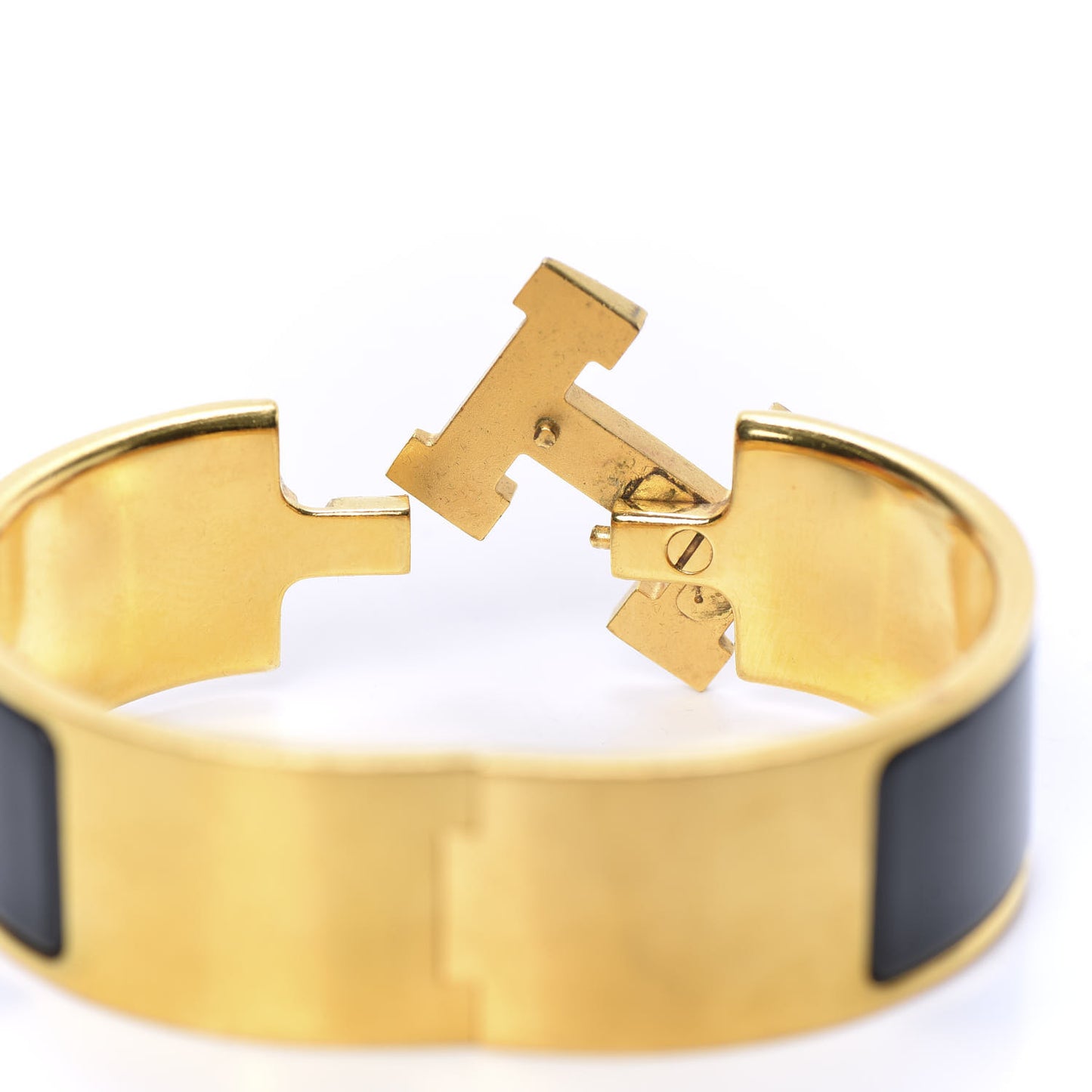 Enamel Wide Clic Clac H Bracelet GM Black