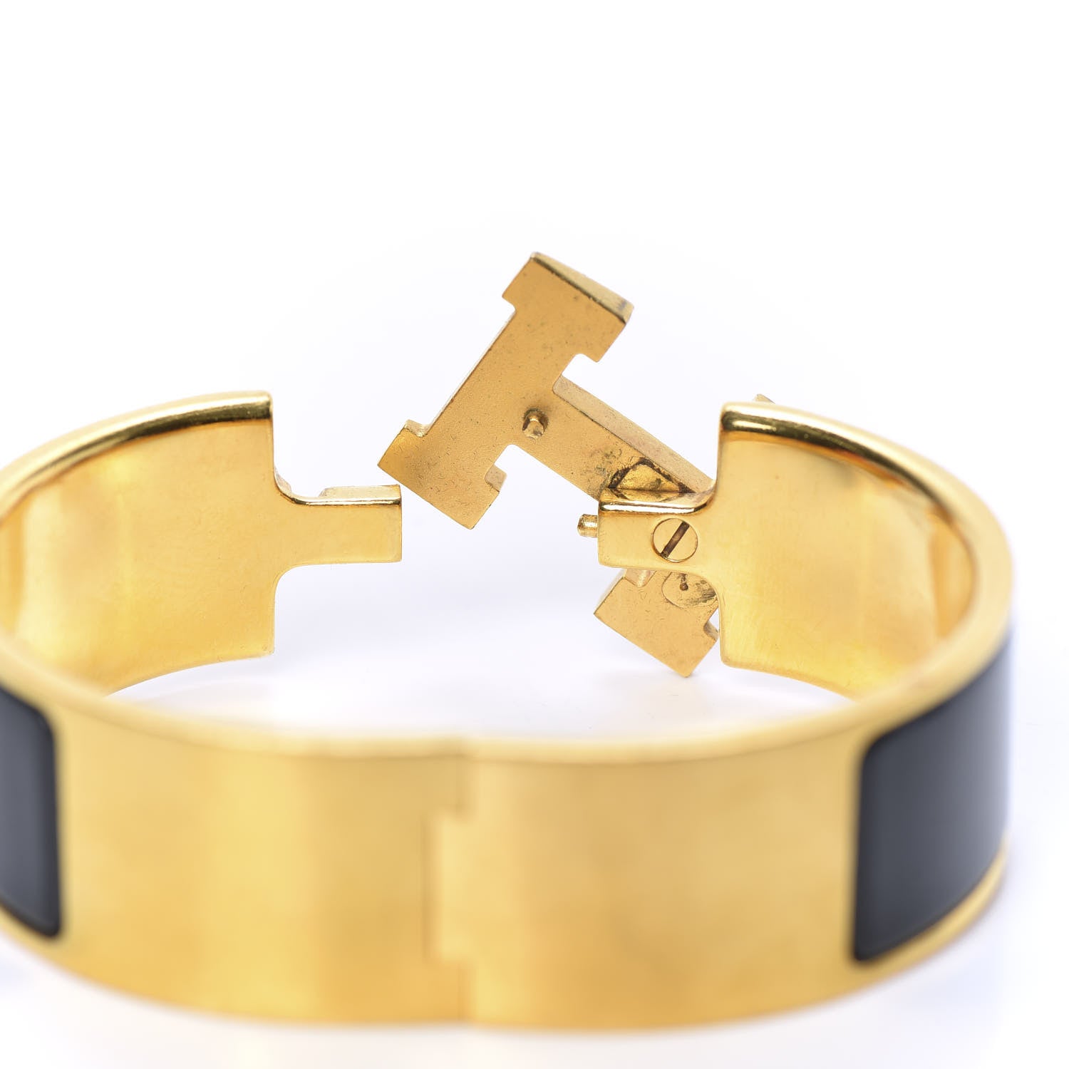 Hermes Enamel Wide Clic Clac H Bracelet GM Black 4 of 7