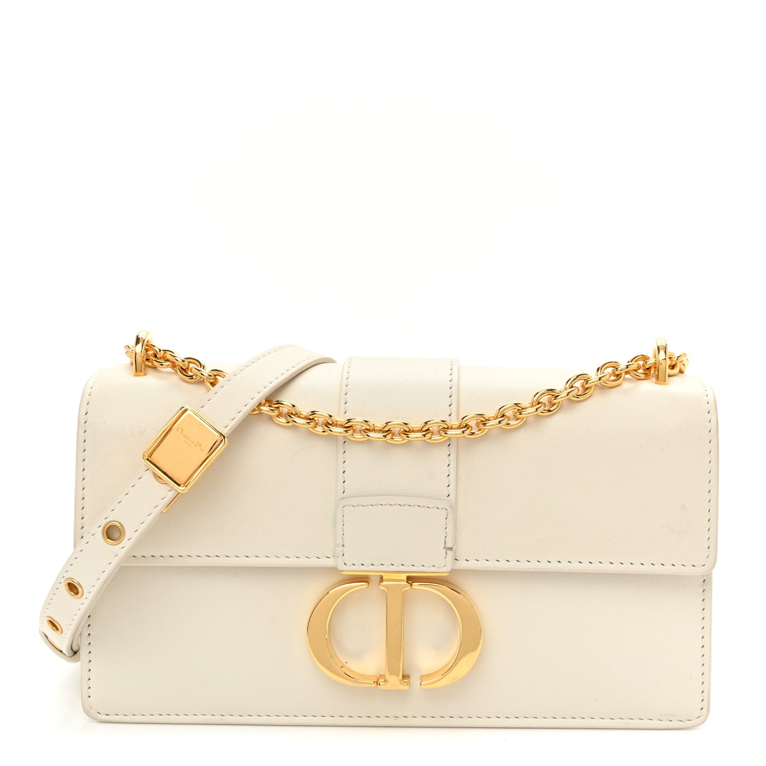 Christian Dior Calfskin 30 Montaigne East West Chain Flap Bag Off White 1 of 11