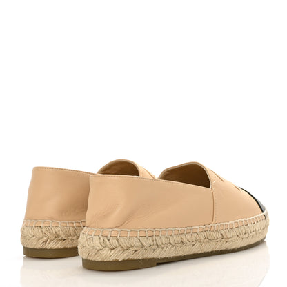Chanel Lambskin CC Espadrilles 37 Beige Black 4 of 7