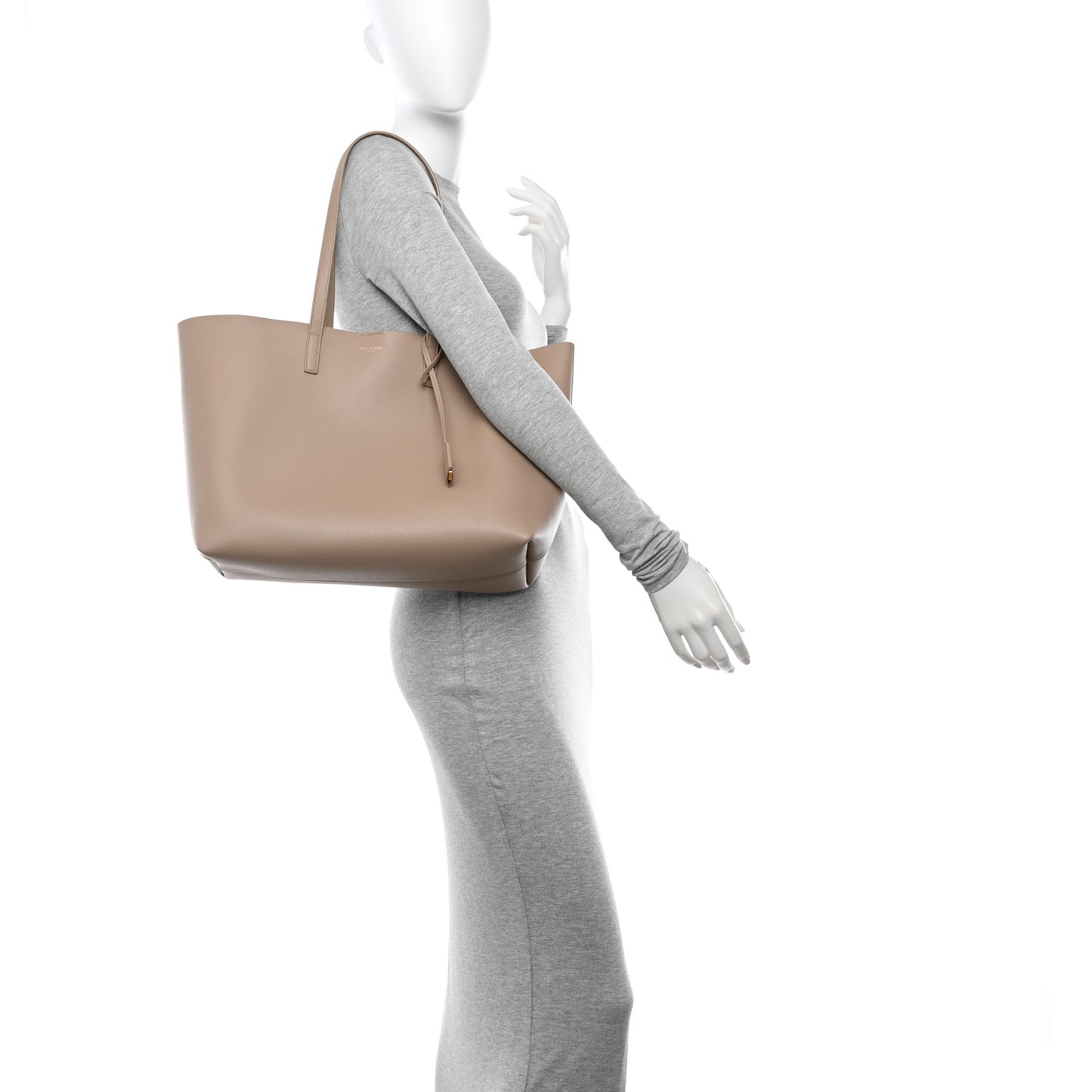 Calfskin Large Shopping Tote Dark Beige