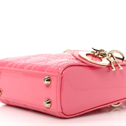Christian Dior Patent Cannage Micro Lady Dior Peony Pink 9 of 10
