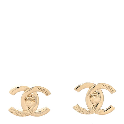 Chanel Metal Logo CC Turnlock Earrings Gold 1 of 4