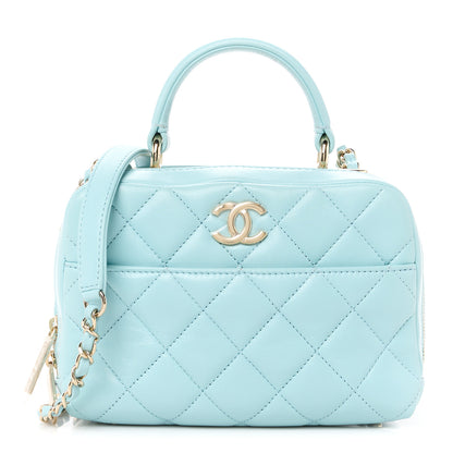 Chanel Lambskin Quilted Small Trendy CC Bowling Bag Light Blue 1 of 12