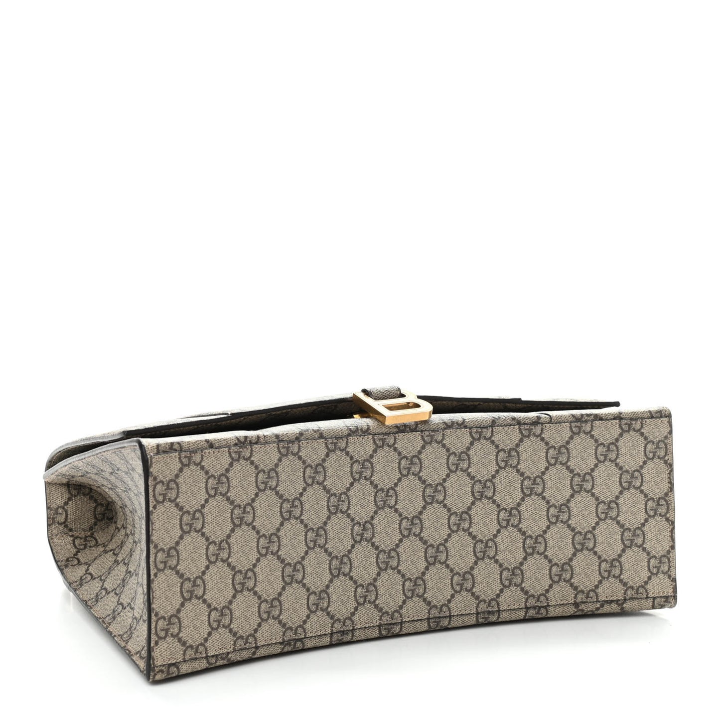 X GUCCI GG Supreme Monogram Medium Hourglass Top Handle Bag Beige Ebony