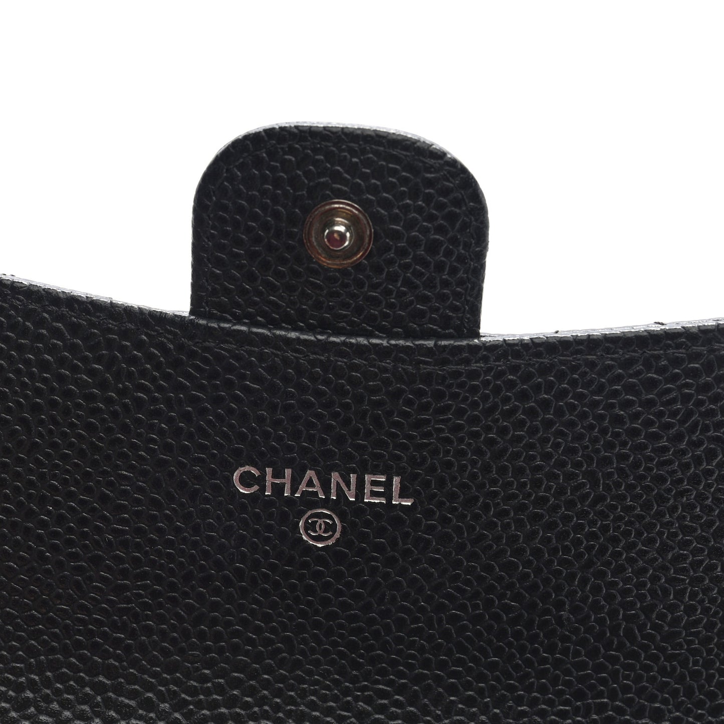 Caviar Quilted Large Gusset Flap Wallet Black