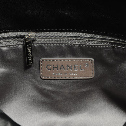Chanel Lambskin Tweed Double Stitch Maxi Flap Black 6 of 7