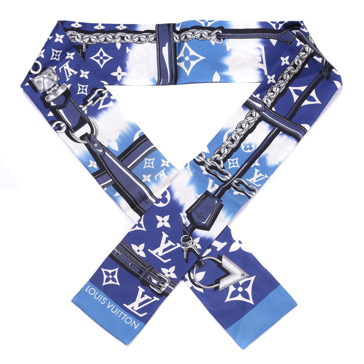 Silk Monogram Escale Confidential Bandeau Blue