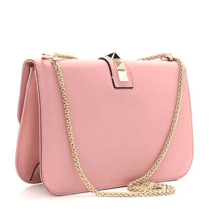 Valentino Garavani Vitello Large Glam Lock Rockstud Flap Pop Gardenia 3 of 9