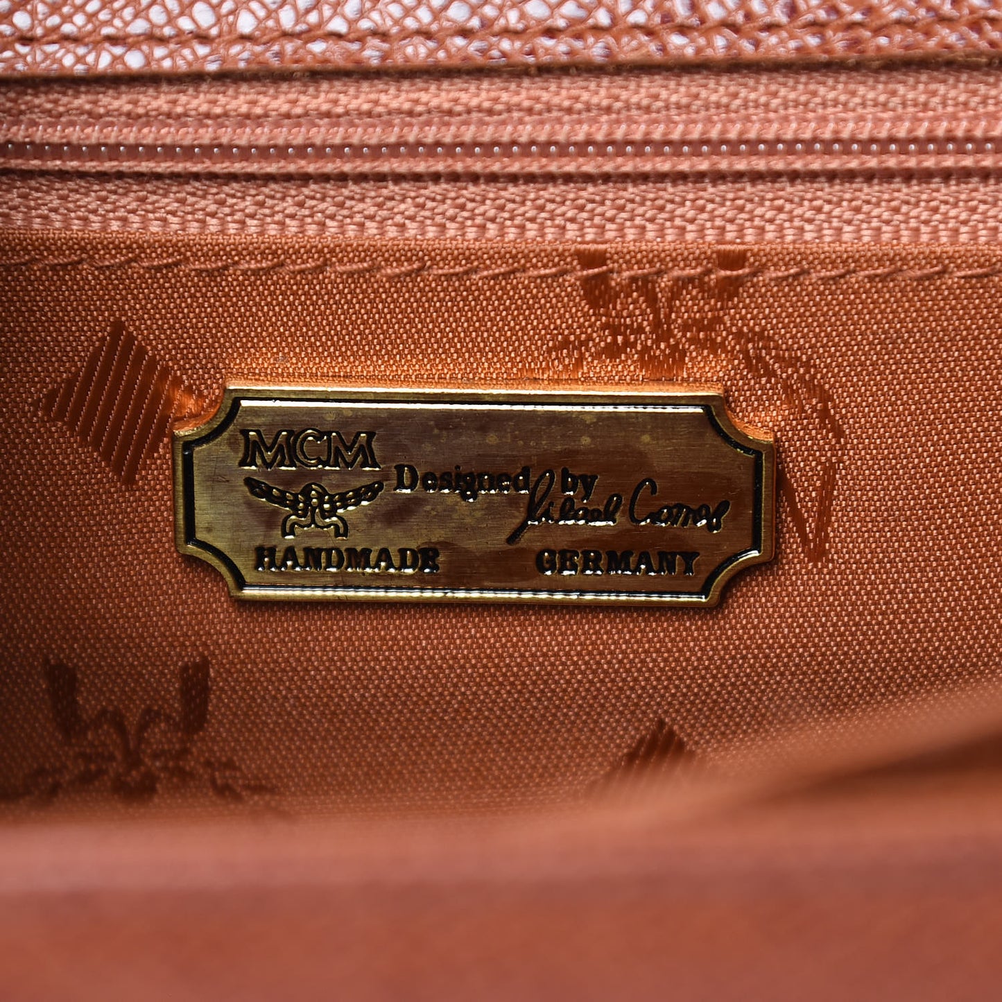 Grained Calfskin Satchel Cognac