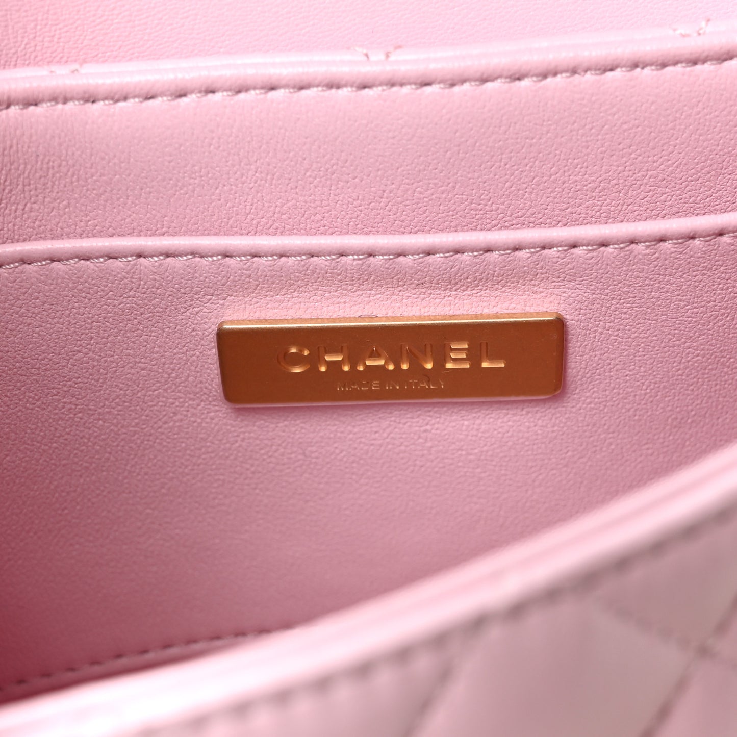 Lambskin Quilted Mini Flap Top Handle Bag Light Pink