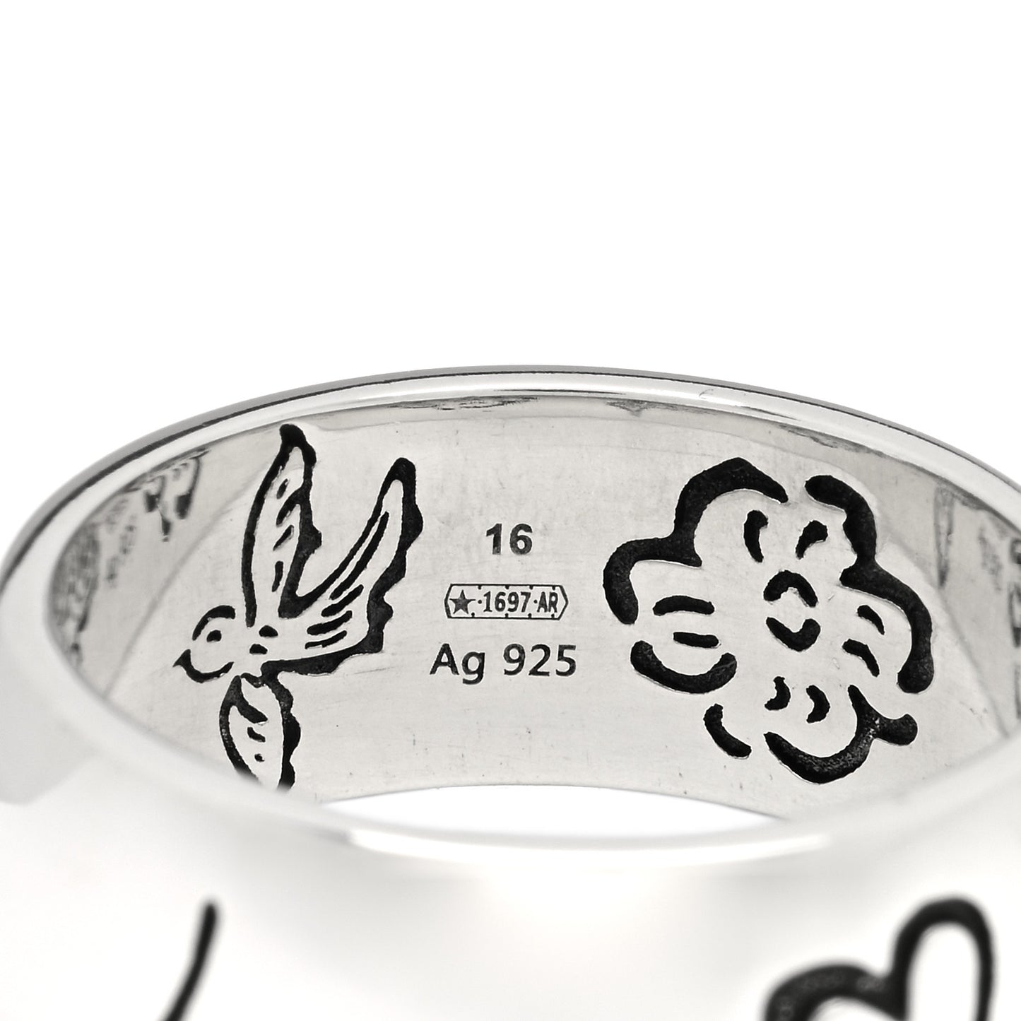 Sterling Silver Wide Blind for Love Band Ring 55 7.25